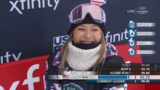 Chloe Kim Run 2 - WINNING RUN - Snowboard World Champs Halfpipe Aspen 2021