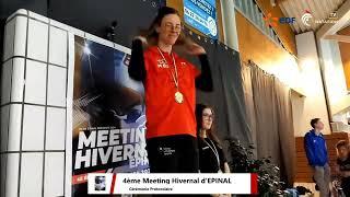 Medal ceremony 200m backstroke Épinal