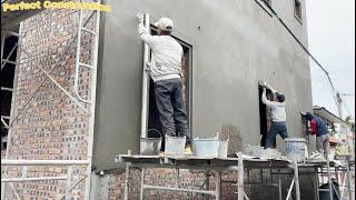 Techniques For Plastering Exterior Walls For Houses Using Specialized Wall Troweling Machines