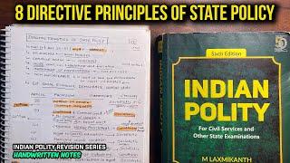 Directive Principles of State Policy Handwritten Notes #8 Indian Polity → M Laxmikanth #8