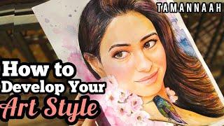 Watercolor Tutorial Painting - Tamannaah  | How to Develop Your Art Style | Beginner Art Tips