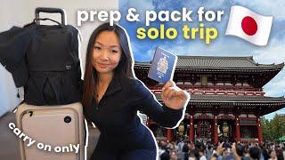 prep & pack with me for solo trip to Japan | solo travel tips, carry-on only