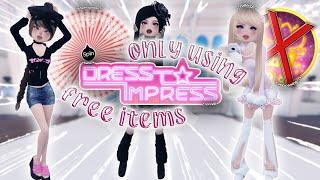 ONLY USING **FREE** ITEMS IN Dress To Impress!