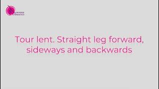 Level 3   Ex. 11 - Tour lent. Straight leg forward, sideways and backwards