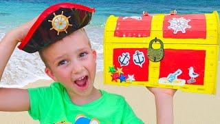 Children Found Toy Pirate Treasures Video for kids from Vlad and Niki - Funny stories for kids