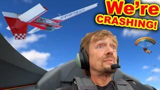 Novice in out of control STUNT PLANE - Can he save it?