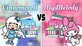 Toca life world | Cinnomoroll  vs My Melody [ cute toca boca house ideas ]