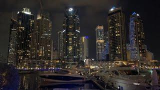 Evening stroll on Dubai Marina Walk | Pedestrian Walkway in Dubai Marina Canal | Trip to Dubai 2021