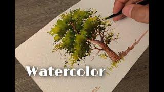 Easy Watercolor | Tree Painting Tutorial