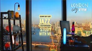 2hr [sunny afternoon] cafe jazz + typing asmr - Study With Me w/ Medical Student (50/10 Pomodoro)