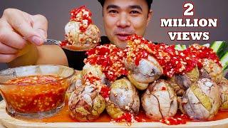 BALUT WITH EXTREME SPICY CHILI VINEGAR | Mukbang Asmr | ALFIE EATS