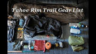 Tahoe Rim Trail Ultralight Gear List