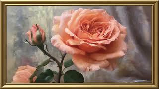 Vintage Beautiful Rose Painting | Frame TV Art Screensaver for TV Wallpaper