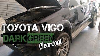 Toyota vigo Black with Green pearl clear paint.