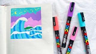 Using POSCA pens for the first time || drawing, aesthetic, pastel, cute || chaubango