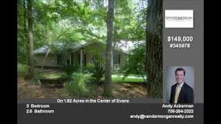 Evans GA Home for Sale on 1.82 Acres. Priced Under Appraisal