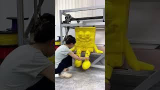 Printing a big SpongeBob with Dowell3d printer!#3dprinter #dowell3d#3dprinting #spongebob