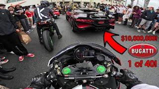 4 Ninja H2's vs Bugatti Divo! *1 of 40 In The World!*