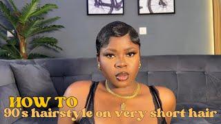 90s hairstyle for short hair | finger waves | relaxed hair