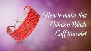 How to make this Peyote Crimson Braclet  Valentine's | Delica Seed Beads