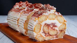 No eggs and WITHOUT BAKING! You will be tempted to prepare this Tiramisu roulade|