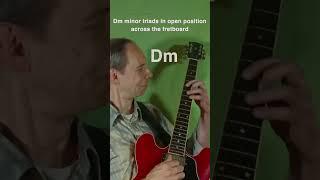 D minor triads in open position across the fretboard #guitar #guitarpractice #jazz #chords #music