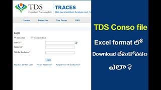 TDS Conso file converter utility download in excel format Telugu