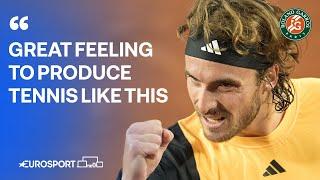 Stefanos Tsitsipas feels he is playing at a high level after beating Zhang | 2024 French Open 