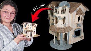 I SHRUNK my Cardboard House  Making a Dollhouse Pattern!