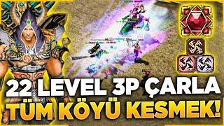 22 LEVEL 3P KUSURSUZ SETLİ HESAPLA TÜM KÖYÜ KESMEK !! | EFSANE HASARLAR! | Metin2 Lucifer#14