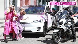 Candy Ken & Baby J's Tesla Is Vandalized & Spray Painted By A Deranged Fan In Beverly Hills 5.26.20