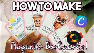 HOW TO MAKE MAGNETIC BOOKMARKS! CANVA TUTORIAL!