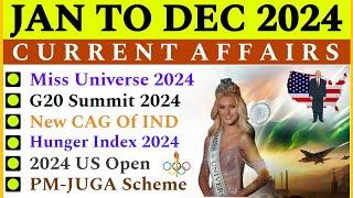 January To December 2024 Current Affairs | Last 12 Months Current Affairs 2024 | #ssccgl #indologus