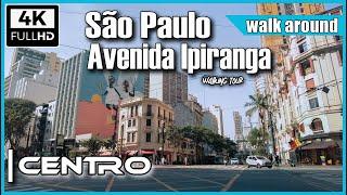 [4K] Ipiranga Avenue Sao Paulo downtown | walking tour 4K | Sao Paulo city walk | #saopaulocity