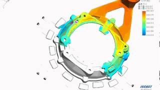 Die Casting Simulation - molten metal material flow in die cast mold