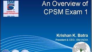 ISM CPSM Exam-1 Webinar