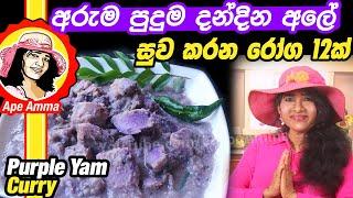  අරුම පුදුම දන්දින අල හරියට උයමු (Dandina ala) Amazing purple yam for good healthy by Apé Amma