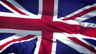 United Kingdom Flag 5 Minutes Loop - FREE 4k Stock Footage - Realistic British Flag Wave Animation