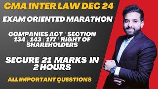 CORPORATE LAW | SECTION 134 | 143 | 177 | RIGHTS | CMA INTER LAW MARATHON | BY ARJUN CHHABRA |