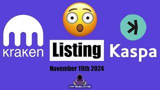 Kaspa Listing on Kraken next Week!  First tier one exchange in the US