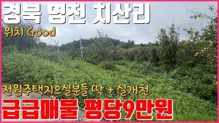 영천 치산리 전원주택부지가 평당9만원 대박 급매물입니다. 필수영상