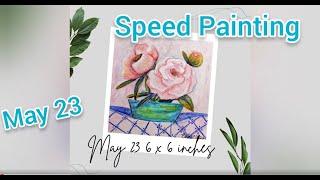 May Flowers Collection May 23 Demonstration Painting Brenda Knoll Neocolor ll Derwent Inktense