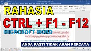 Rahasia Kombinasi Ctrl F1 Sampai F12 di Microsoft Word | Rahasia Bekerja Cepat