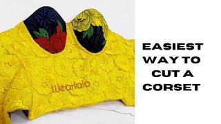 EASIEST WAY to cut a corset . How to cut a corset easily.