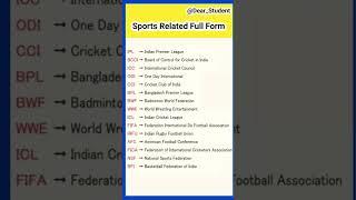 Sports related full form , English speaking practice | #english #sports #shorts #gaming #viral