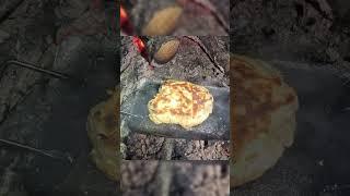 Fresh warm bread with honey butter the best thing ever  Outdoorboys yt #camping #fyp #adventure