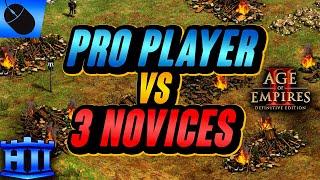 Professional Player vs 3 Novices | AoE2