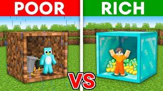 Milo POOR vs Chip RICH: HOUSE INSIDE A DIRT vs DIAMOND BLOCK Challenge in Minecraft