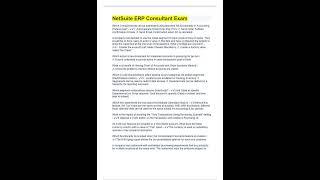 NetSuite ERP Consultant Exam  150 Questions with 100% Correct Answers