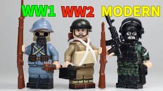 I Built YOUR Custom LEGO Military Minifigure Ideas | WW1 WW2 Modern Warfare